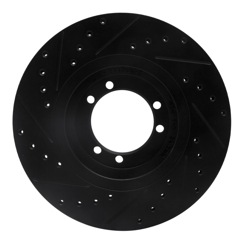 Hummer H1 Brake Rotor (1) - Rear RightFront Right - R1 Concepts - Drilled & Slotted - Black - `96-`06